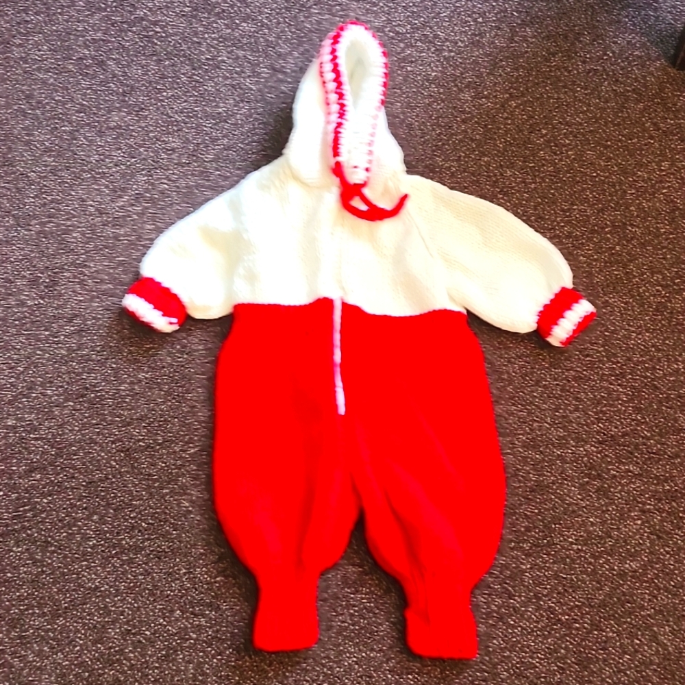 Hand Knitted Baby Snowsuit Onesie